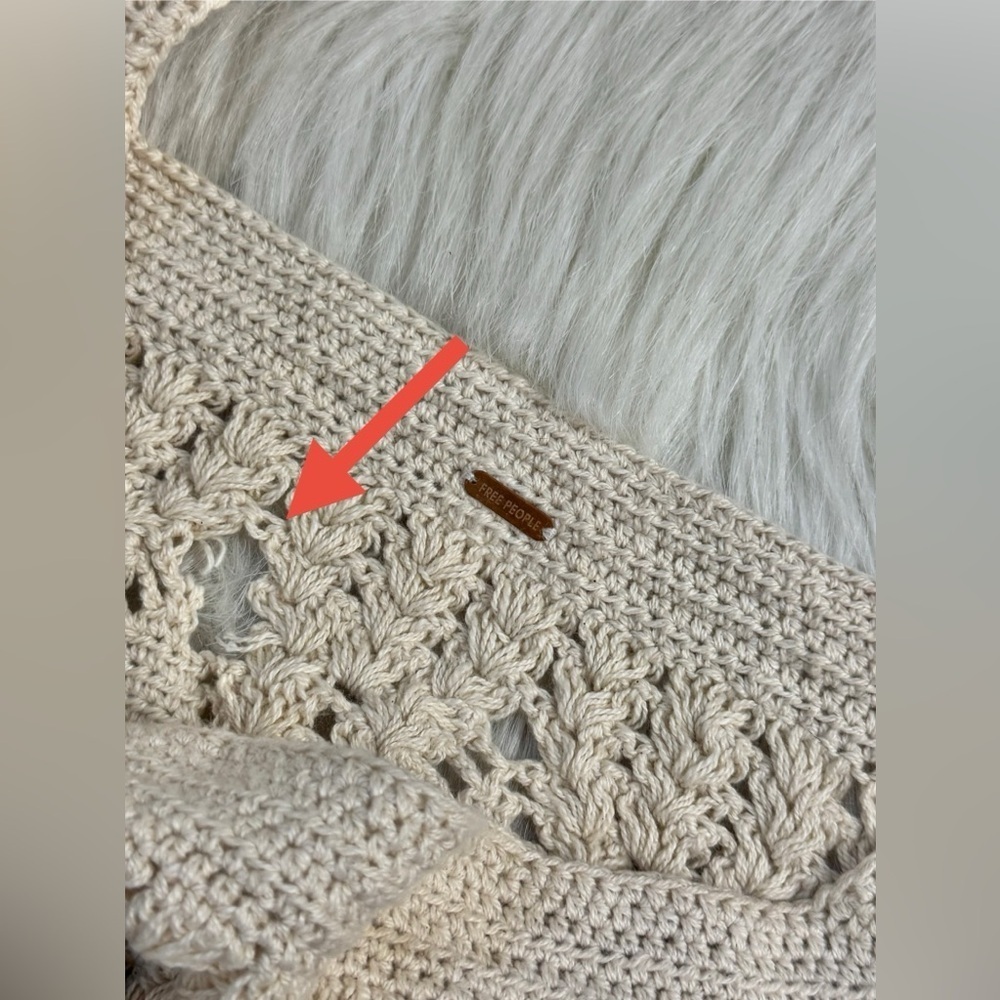 Free People Blossom Floral Crochet Bag Slouchy *Flawed - Picture 4 of 5